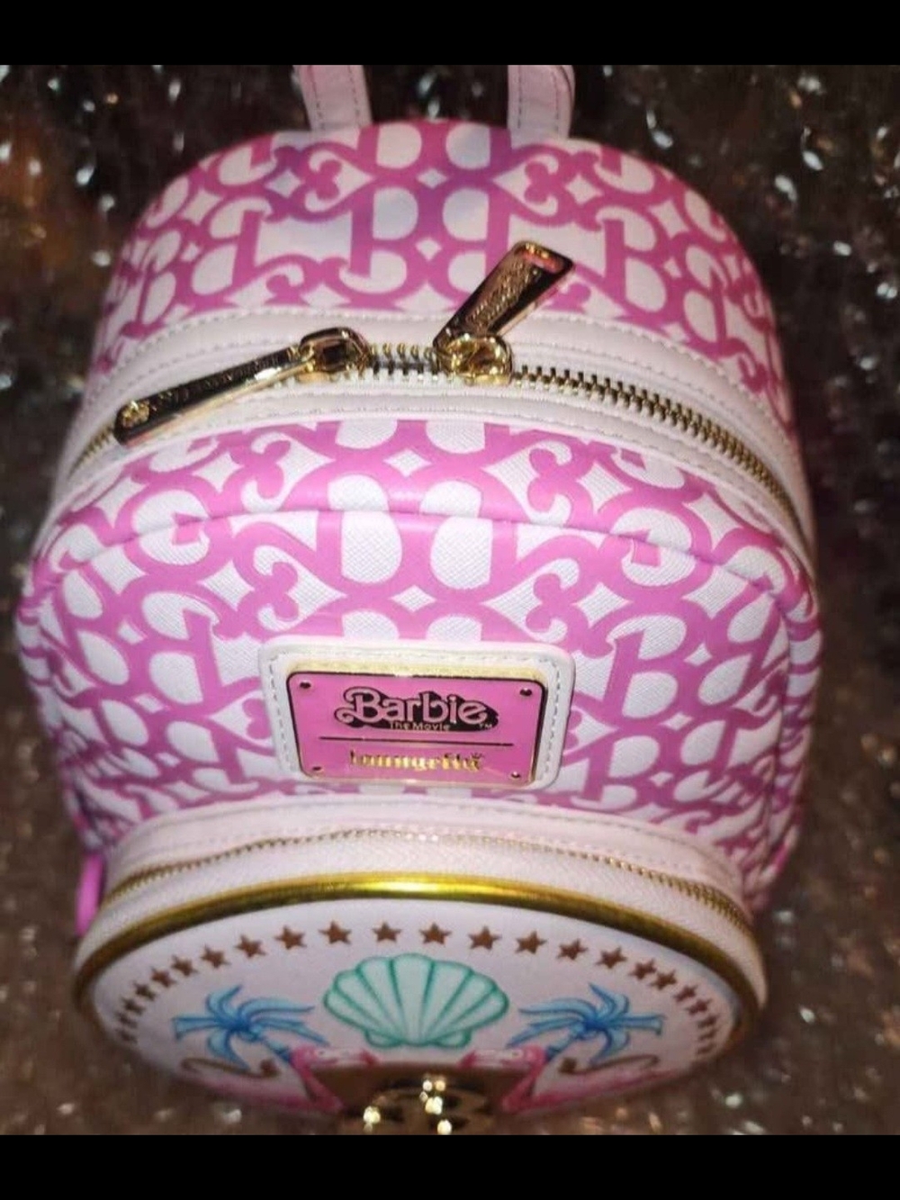 Brand New! Loungefly Mattel Barbie Movie Logo Mini Backpack - Picture 5 of 6